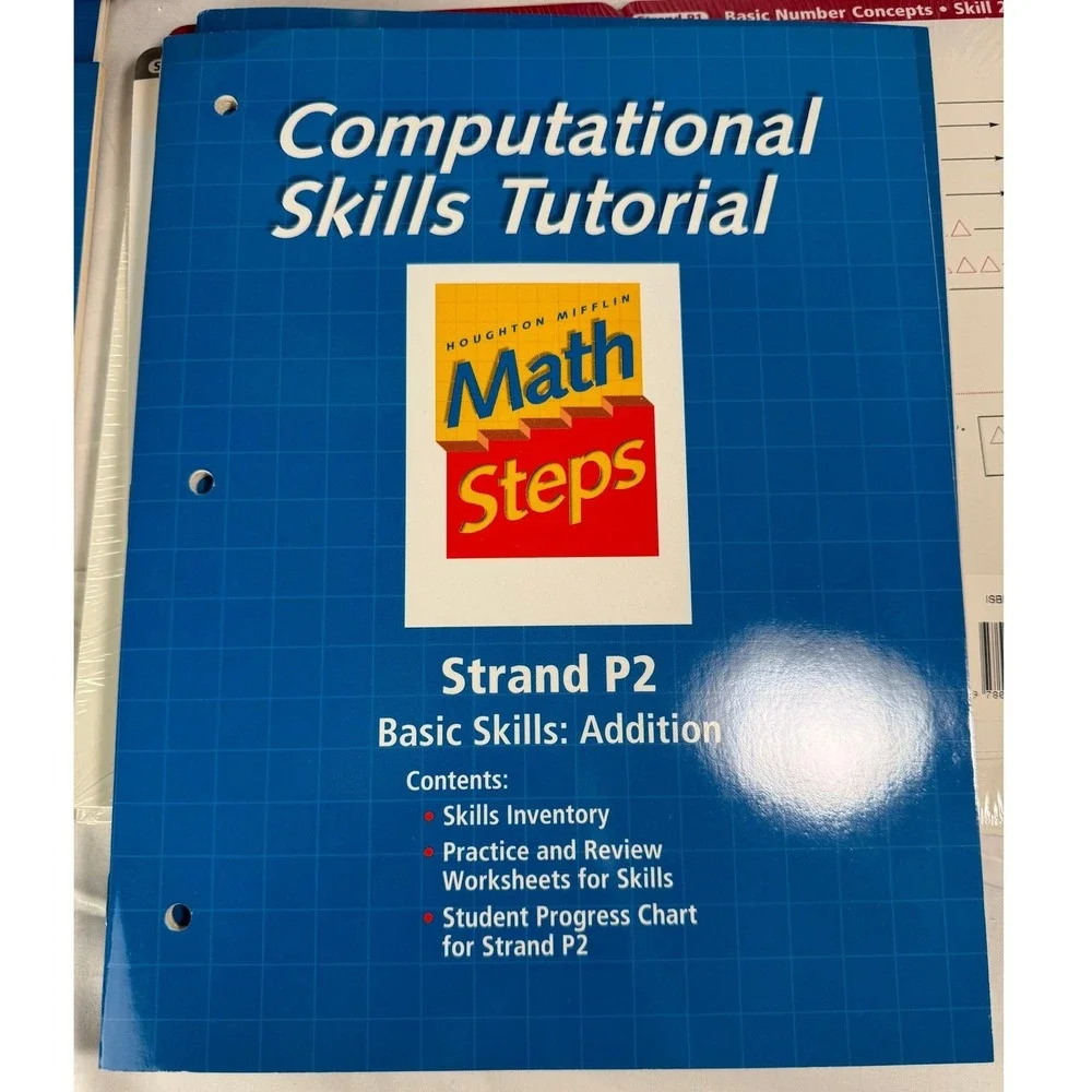 Houghton Mifflin Math Steps Computational Skills Tutorial Kit Levels 1-2 K-2 VTG